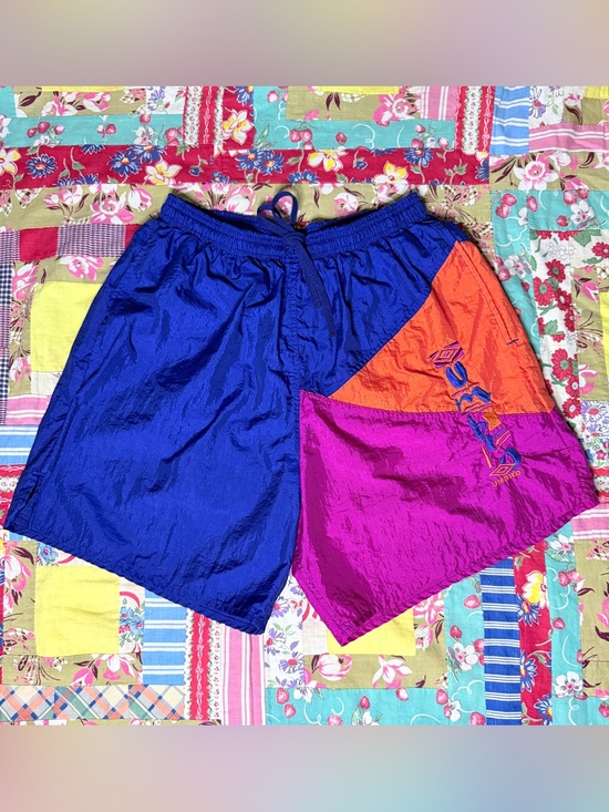 Umbro Other - EUC Vintage 90s Umbro Soccer Shorts in Blue, Orange, Magenta - Size Medium